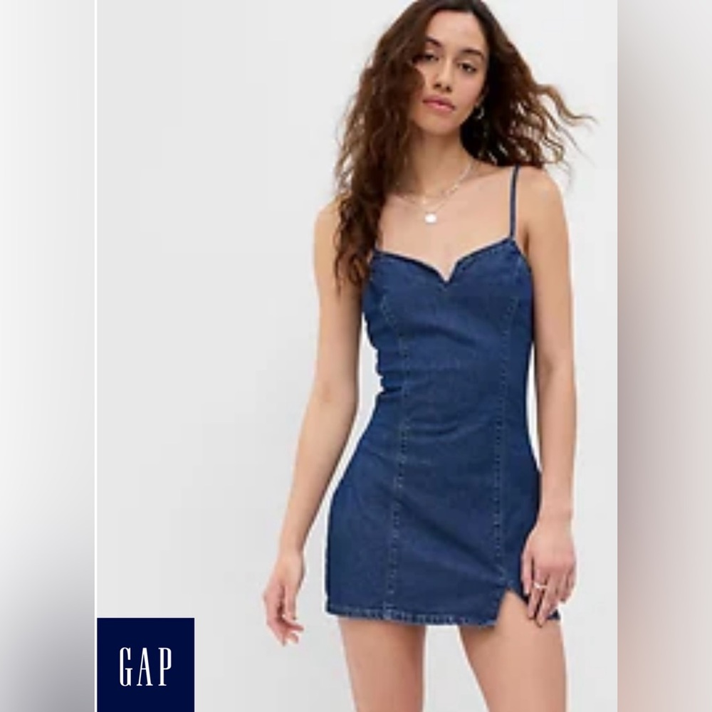 Gap denim mini dress with washwell